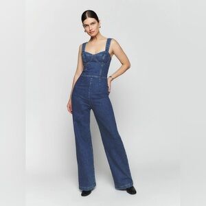 Reformation Bustier Denim Jumpsuit